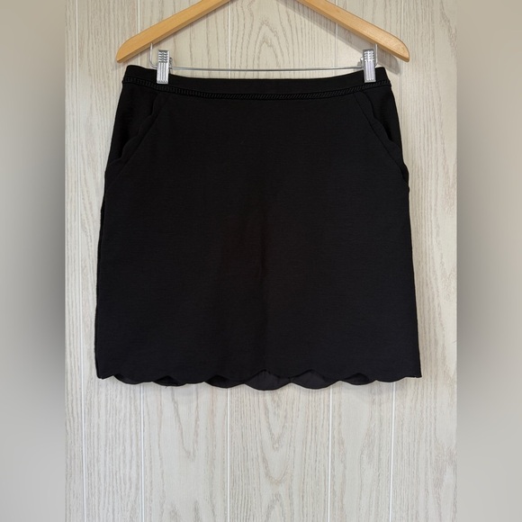 Skies Are Blue Berenice Scalloped Hem Black Mini Skirt, Size L EUC - Picture 6 of 7